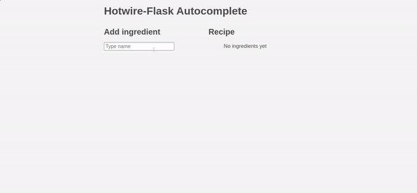 A gif showing the autocomplete application working