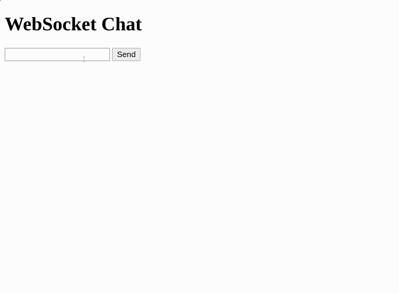 A gif showing the websocket chat application working
